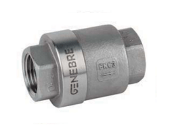 Клапан обратный пружинный Genebre 2416 PN63, CF8M/CF8M/PTFE, Тмакс=+200оС вн. резьба (DN125, 241613 125)