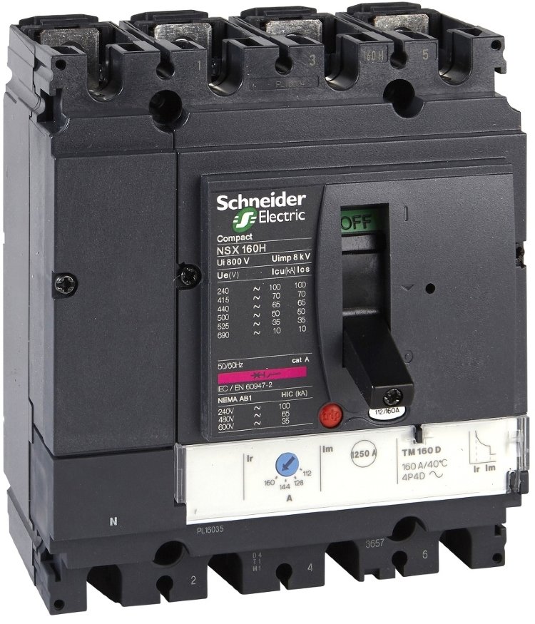 Выключатель автоматический 4П4T TM100D NSX160N (LV430862)