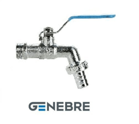 Кран шаровой стандартнопроходной GENEBRE 3059 06 DN025 PN16, корпус - латунь, шар - латунь, уплотнение шара - PTFE, НР/НР, для шланга, рукоятка-рычаг