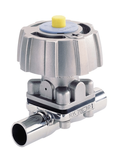 2/2-ходовой мембранный клапан с ручным управлением в корпусе из нержавеющей стали (218596)