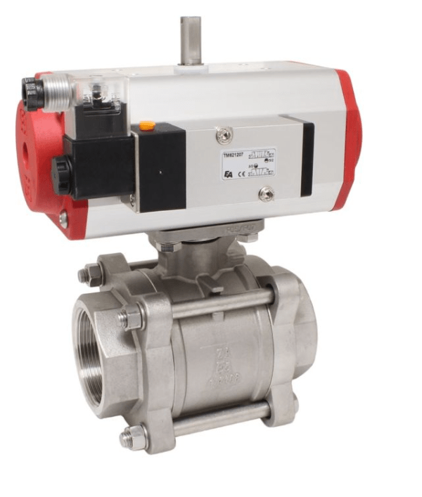 Кран шаровый ZA DN15-Anschweißende, mit Antrieb EE55, Edelstahl/PTFE-FKM, federrückstellend